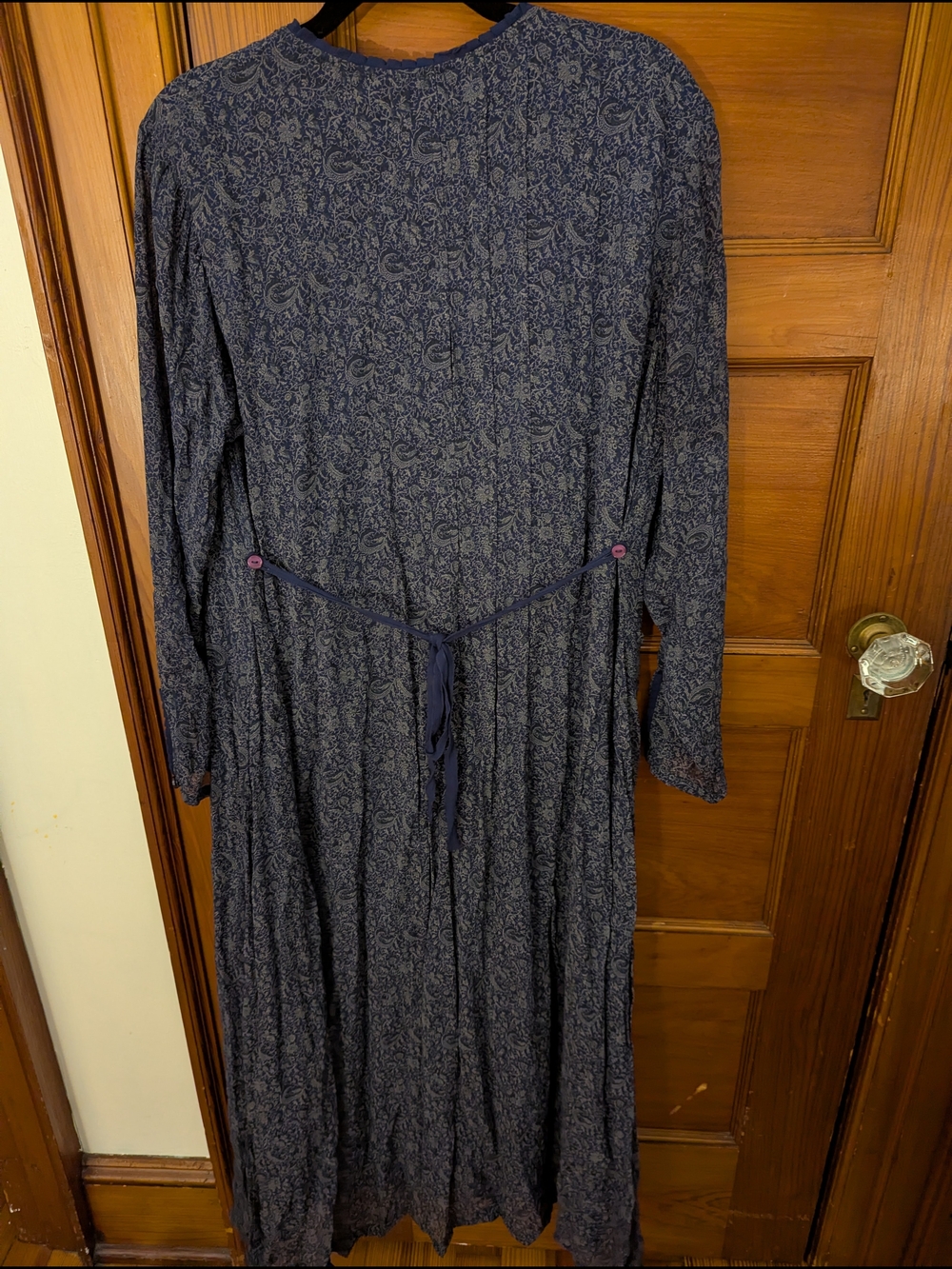 April Cornell Navy Paisley Long-Sleeve Button-Front Maxi Dress - Picture 5 of 5